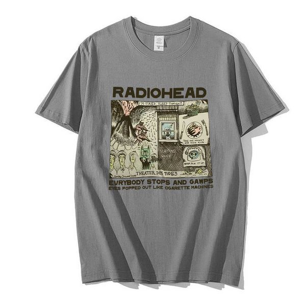 Camisetas masculinas camisetas de radiohead masculina moda de verão algodão camisetas crianças tops hip hop tops arctic macacos tees mulheres tops rock menino camisetas hombre2 t230103