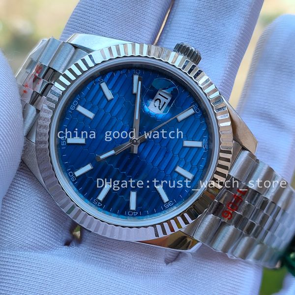 Super Watch Men's Stainless Stone Case 28800 Automático Cal.3235 Movimento EWF Factory 904L Ratesse Blue Dial ew Jubileu Strap Wristmaps