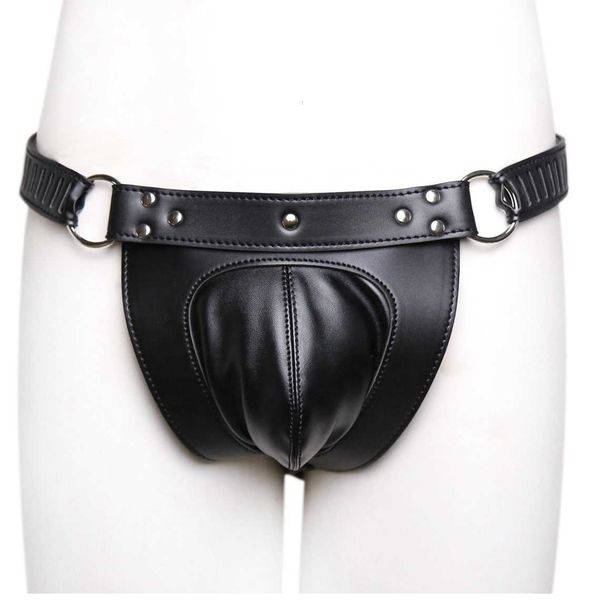 Sex Toy Chastity Intimo in pelle da uomo Cintura Mutandine Mutande BDSM Gabbia per pene BGO-0079 Gear Uomo Uomo Adulti Uso quotidiano Personalizzato