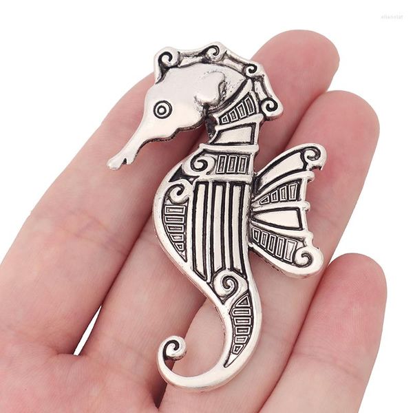 Anhänger Halsketten 3 x tibetanische Silber Große Seahorse Hippocampus Charms Anhänger passen Halskettenschmuck Erstellen Erkenntnisse 67x41mmmm