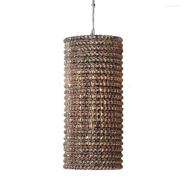 Lampadari Crystal Halo Smoke Lampade a sospensione Apparecchio Modern Vintage LED Round Beaded Hanging Camera da letto Lampade da sala da pranzo Lustro