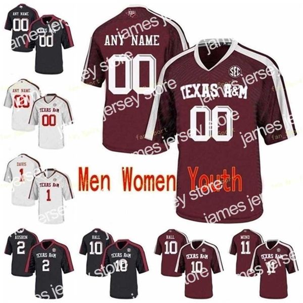 American College Football Wear Thr NCAA College Jerseys Texas A M Aggies 4 James Foster 40 Von Miller 55 Kenyon Green 88 Baylor Cupp 16 Chase Lane Stitch de futebol personalizado