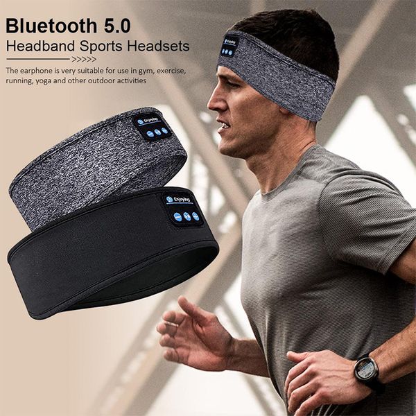Bluetooth-Kopfhörer, Sport-Schlaf-Stirnbänder, elastische kabellose Kopfhörer, Musik-Augenmaske, BT-Headset-Stirnband