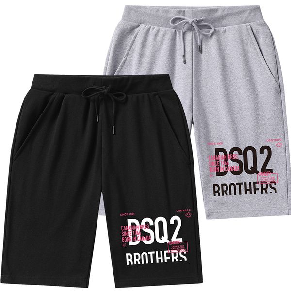 dsq2 Jugend-Shorts, gerade gestrickt, Baumwolle, beliebter Buchstabendruck, Jogginghose, Sommer-Caprihose, vielseitige modische Strandhose für Herren