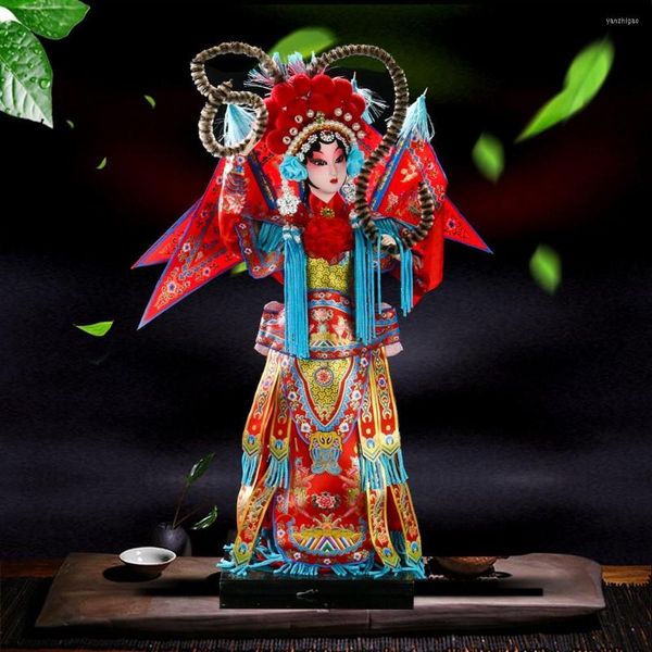 Dekorative Figuren, traditionelle chinesische Peking-Oper, Charakter, Gesichts-Make-up, Miniaturen, Kunsthandwerk, Seidenpuppe, Souvenir, Geschenk, Auto, Heimdekoration