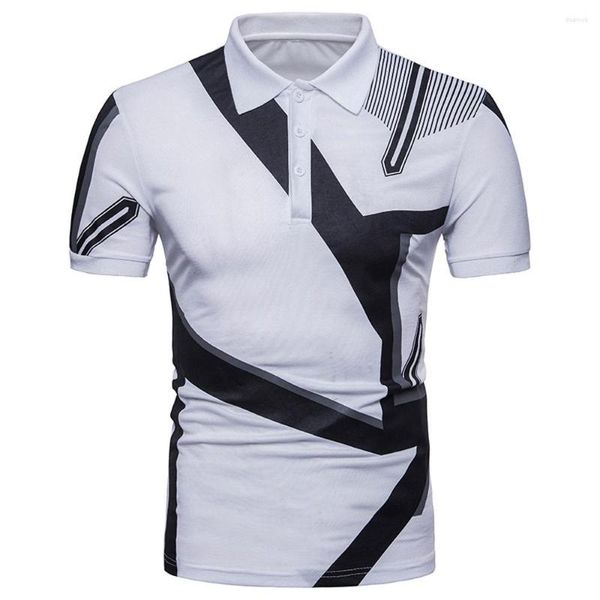 Men's Polos Polo Summer High Quality Men de retalhos de retalhos Slim Fit Manga curta Mossa Casual casual da moda masculina camisetas impressas