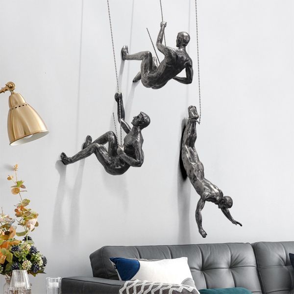 Dekorative Objekte Figuren Kreative Klettern Männer Skulptur Wandbehang Dekorationen Harz Statue Figur Handwerk Home Decor Zubehör 230104