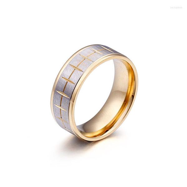 Anneaux de mariage Creative Car Tire Print Bague pour hommes Titanium Steel Tail Single