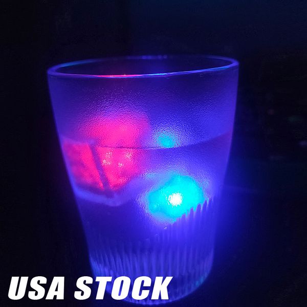 LED Ice Cube Light Glowing Party Ball Flash Light Luminoso Neon Wedding Festival Christmas Bar Bicchiere da vino Decorazione Forniture 960PCS / LOT oemled
