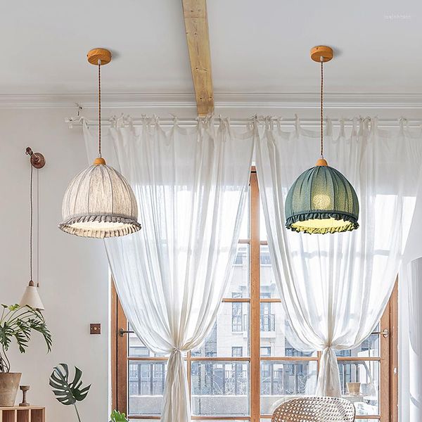 Lâmpadas pendentes minimalistas nórdicos Modern Restaurant Bar Table Ploth Lamp Creative Japonês Estudar Quarto Caminho Pequeno Candelador