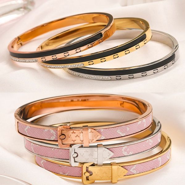 Armreifarmbänder Gold Sier Armband Puppe Luxuelle europäische und amerikanische Rosa -Mode -Marke Young Styles Classic Style Weihnachtspaar Geschenke für Frauen Paty paty