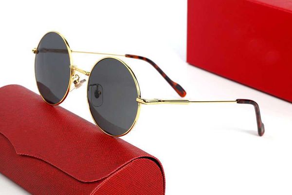 Modische Rahmen, kleine runde Sonnenbrille für Damen, Doppelsteg, Gold, Silber, Metall, Herren-Sonnenbrille, polarisiert, UV-Schutz, Vintage-Designer, gut