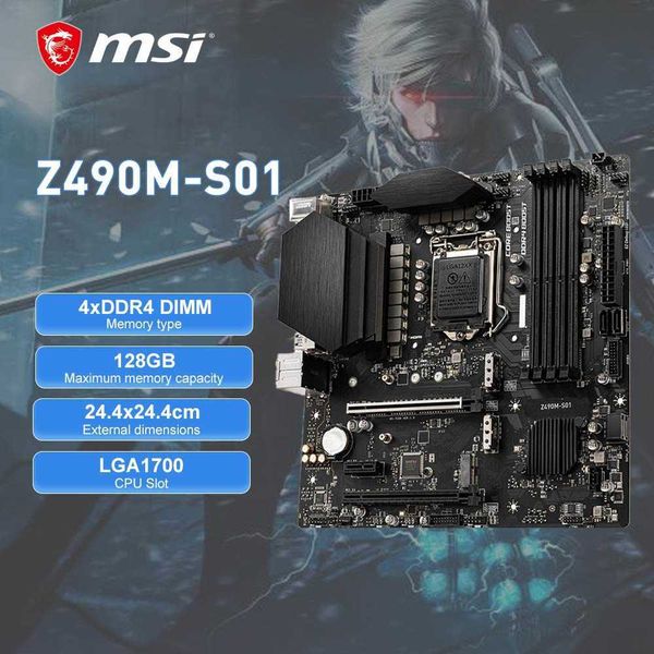MSI NOVO Z490M-S01MOTHERBOOBELA MICRO-ATX DDR4 SUPORTE 128GB 11th/10th Gen Intel Z490M CPU 2M.2 PCI-E 3.0 HDMI USB 3.2 PLACA ME