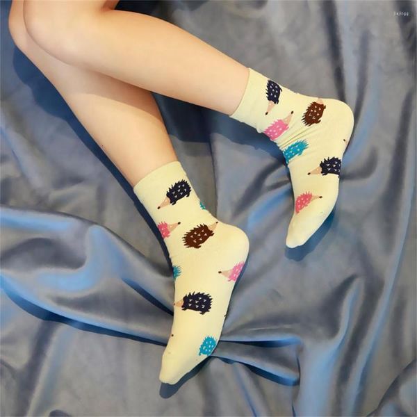 Frauen Socken Frauen Täglich Japanisch Koreanisch Lustige Cartoon Igel Glücklich Tier Weiche Baumwolle Nette Haustiere Geschenk Sokken Dropship