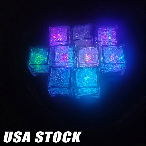 Su geçirmez LED ICE Cube Çok Renkli Yanıp Sönen Karanlık Led Işık Up Buz Küpü İçme Partisi Şarap Düğün Dekorasyonu 960 PCS/Lot Crestech