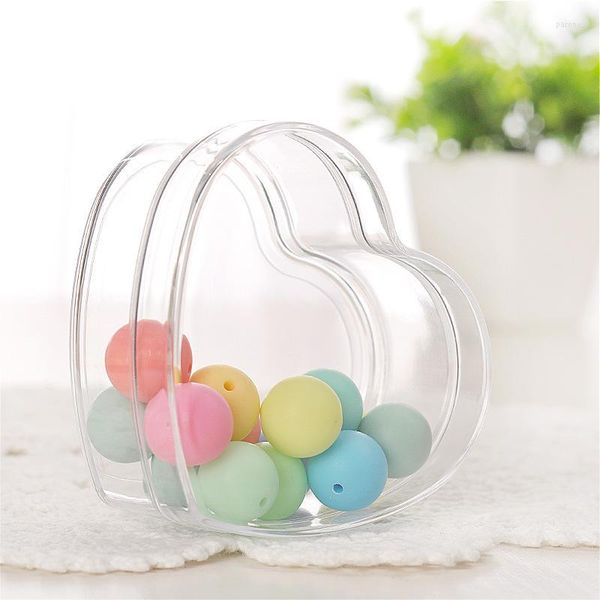 Confezioni regalo Scatole per trasparenze a cuore 1PC Scatole per imballaggio di caramelle di compleanno per matrimoni Bomboniere Astuccio per cracker Orecchini Conservazione di gioielli