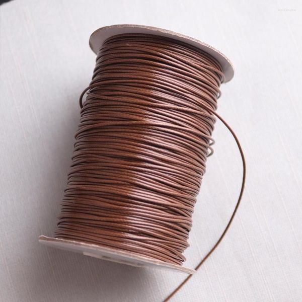 Colares de pingentes de 150 metros / rolo de couro corda de cera de 1 mm de lagosta de colar de cordão marrom de 1 mm