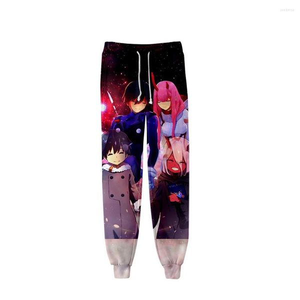 Pantaloni da uomo Hip Hop Anime DARLING In The FRANXX Zero Two Cosplay Sweat Elastic Band Pantaloni da jogging sottili Pantaloni sportivi con stampa 3D