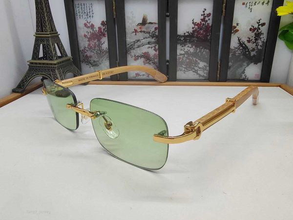 Occhiali da sole designer di stilista verde per uomo unisex bufalo horn occhiali da uomo donna donna senza tela occhiali argento oro oro telaio in legno marchio buono