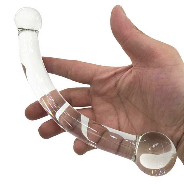 Dildo Crystal Glass Dildo Big Anal Plug Plug Sex Toy para homens homens Butt Butt Penis G Clitoris Spot Game Adult Game Vagina Massage 0804