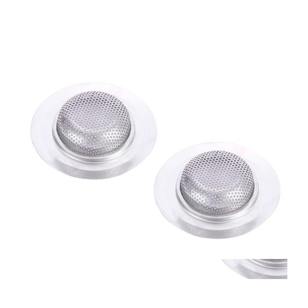 Altre forniture per servizi igienici da bagno 2 pezzi Filtro per lavello da cucina in acciaio inossidabile Scarico a bordo largo Filtro a rete perforata 11 cm Consegna a goccia Casa Dhb0I