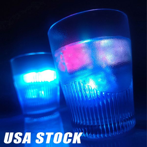 RGB CUBE LUZES DE CUBES DE ICE CUBES Flash Liquid Sensor Submersível Barra LED Light Up para o estoque de festas de casamento no clube nos EUA 960 PCs/lote Crestech