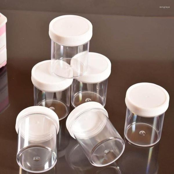 Garrafas de armazenamento 120 ml de recipiente de garrafa de jar redondos transparentes com tampas de tampa branca para embalagem de alimentos cosméticos F20233736