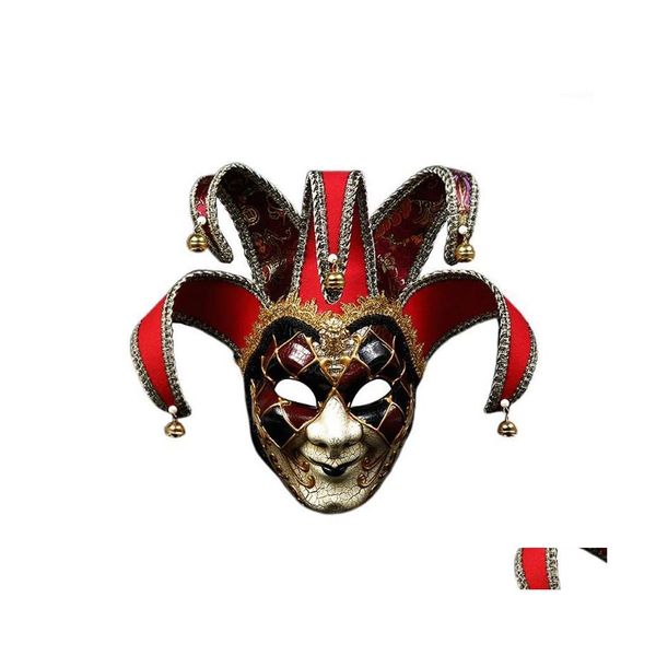 Partymasken Halloween Maske Maskerade Mystery Festival Adts Kunststoff Cosplay Er FL Gesicht Gruseliger Clown Geschenk Requisiten Dekoration Party1 Drop Dhawm