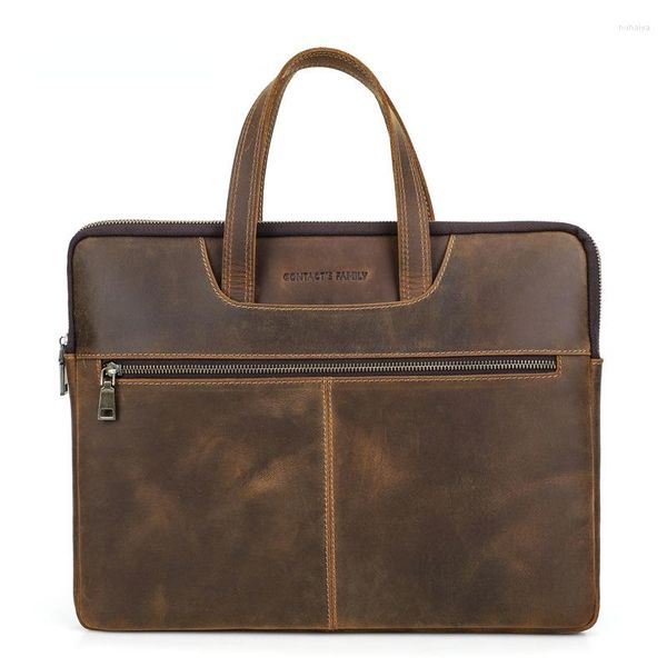 Borse da lavoro Design Vera pelle bovina Borsa da uomo per laptop Bussiness Borse a tracolla Borsa da lavoro di design di lusso di alta qualità