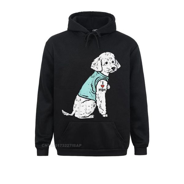 Herren Hoodies Sweatshirts Damen Pudel I Love Mom Tattoo Niedliches Haustier Hundebesitzer Liebhaber Frauen Hoodie Junge chinesische England-Kleidung