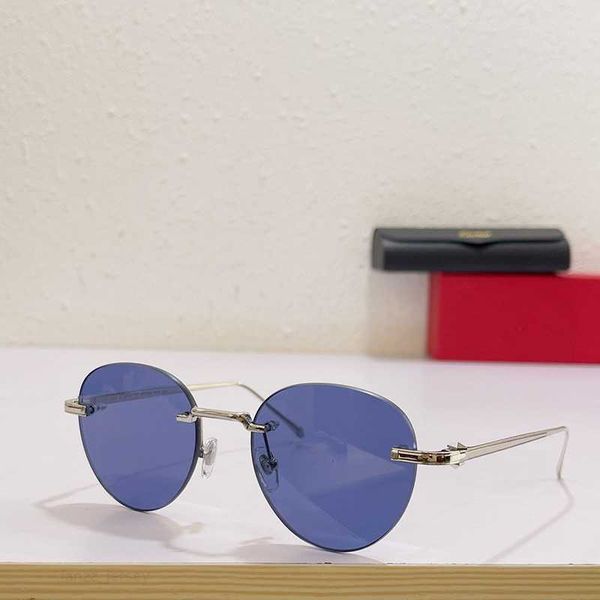 Mode runde Designer Sonnenbrille für Frauen Herren Brille Sonnenbrillen Design Marke C Braun Blau Luxus Metall Rahmen dunkle Glaslinsen Männer gut