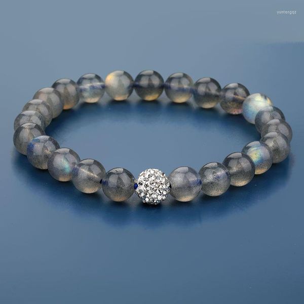 Bracelets de charme Branquetas de pedra da lua natural para mulheres Cura Energy Energy Elastic Bijoux Femme Jewelry Gift 8mm Drop 2023