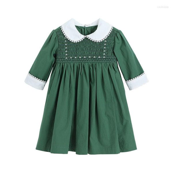 Girl Dresses Summer Kids Girl Dress Green Color Corean Casual Baby Princess Fashion Cash Abiti