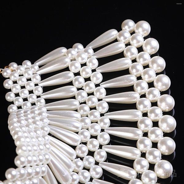 Anhänger Halsketten simulierte Perlenkette für Frauen Körper Statement Schmuck Modekragen Labber Kostüm