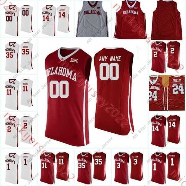 O basquete universitário veste basquete universitário usa NCAA Mens personalizada Oklahoma Sooners College Basketball Jersey Otega Oweh Benny Schroder Blake Seacat Grant Sherfi