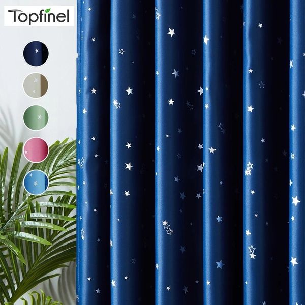 Tenda Topfinel Tende Oscuranti per Soggiorno Cameretta Bambini Camera da letto Moderna Lucky Star Soft Window Treatment Tende 100 Poliestere 230104