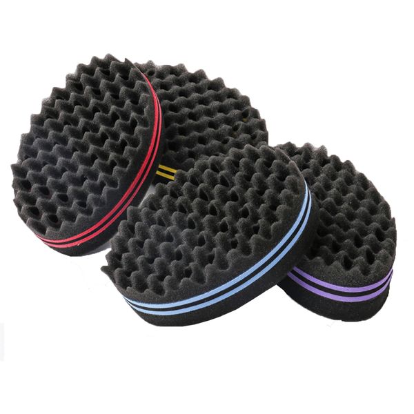 Ovaler doppelseitiger Magic Twist Haarbürstenschwamm für natürliche Afro Coil Wave Dread Sponge Zöpfe Flechten