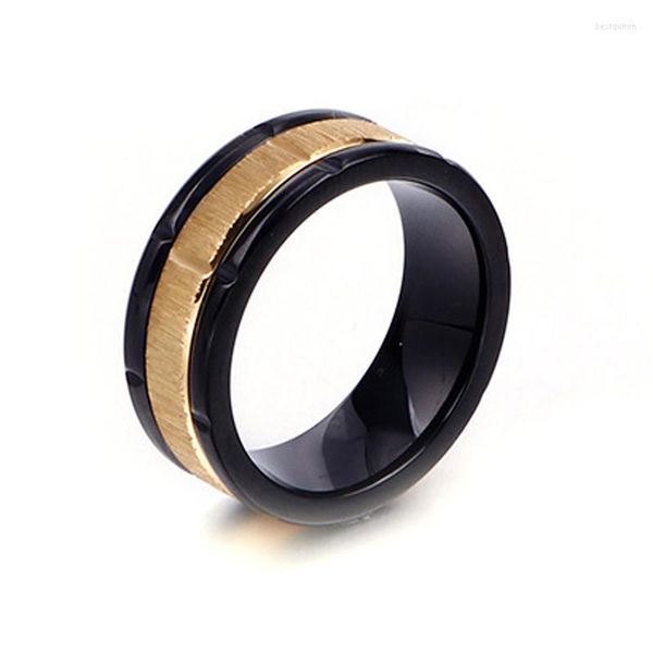Anéis de casamento Designer Bandas rotativas anel de titânio para homens e mulheres dedo inoxidável de aço de 8 mm de conforto adequado USA Design