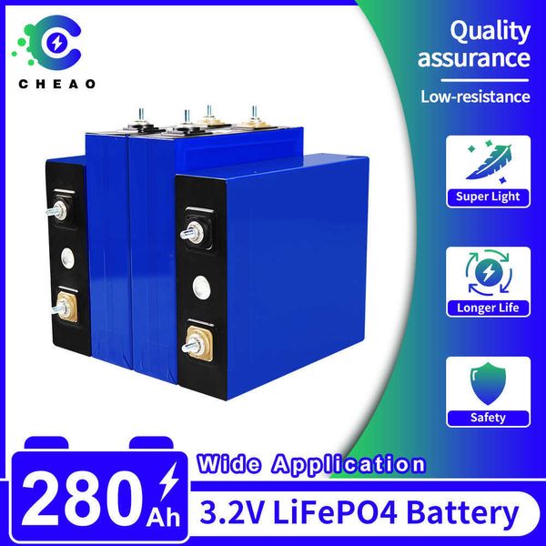3.2V LIFEPO4 Bateria 280AH Substituível de fosfato de lítio fosfato Fonte de alimentação de bateria para motocicleta Motor Solar Motor Off Grid Off