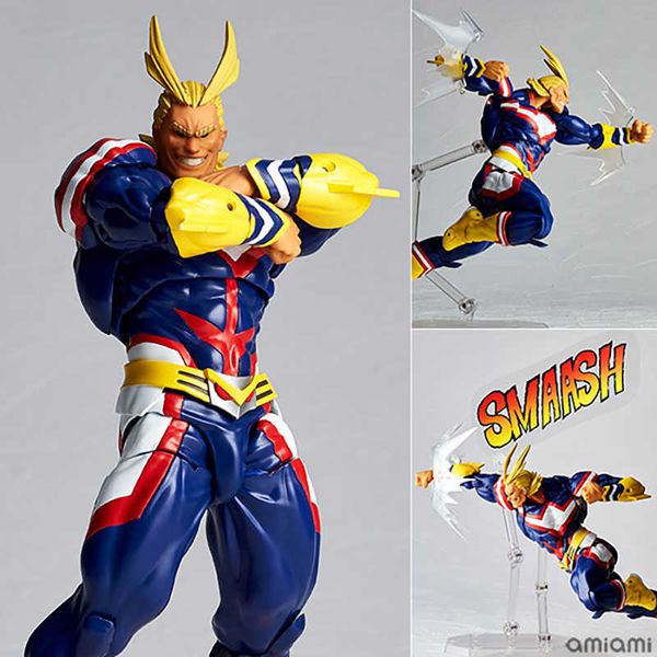 Action Toy Figure Vicootor 19cm Original Genuine Kaiyodo My Hero Academia Yagi Toshinori PVC Action Figure Giocattoli Modello Doll Per regalo di compleanno T230105