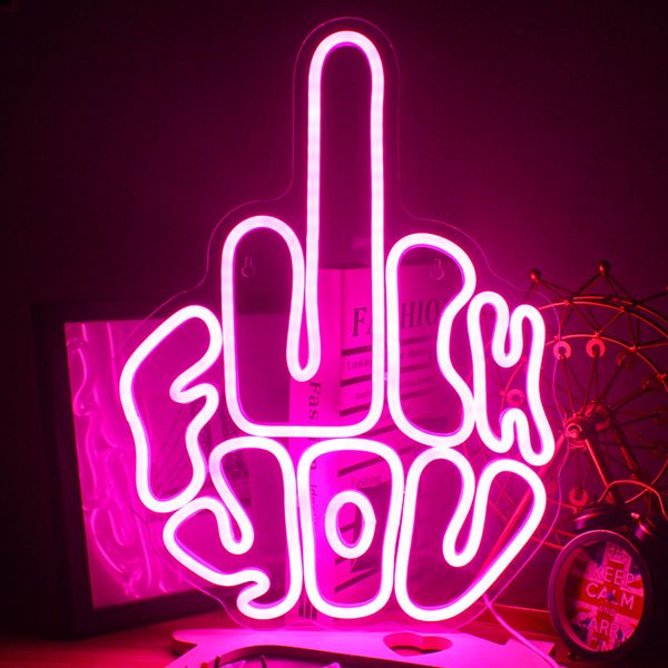 Dekoratif Nesneler Figürinler Neon Sign LED Işıklar İşletilen Gerçek Yatak Odası Duvar Dekor Sanat Mektubu Bar Ofis Akşam Partisi Tatil Noel 230104