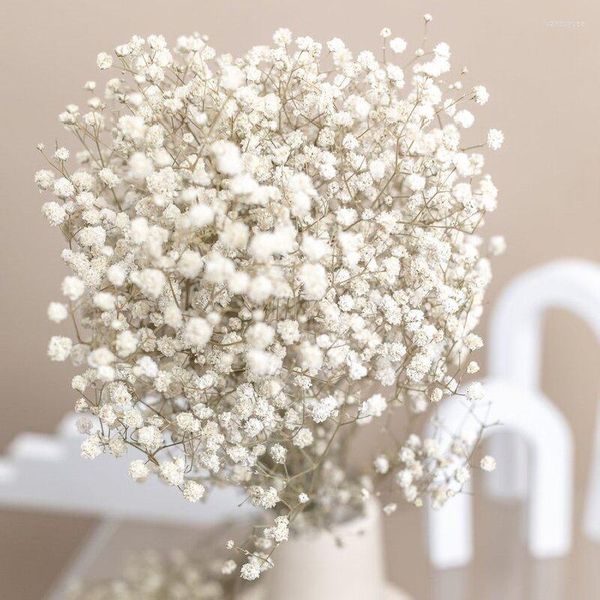 Dekoratif Çiçekler 120g kurutulmuş buket Çingene Bebeğin Nefes Beyaz Flores Yapay Dekorasyon Fleurs Sechees Düğün Ev Dekor
