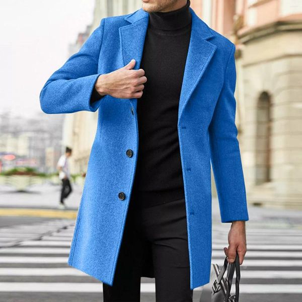 Giacche da uomo IN Cappotto invernale da uomo slim Colletto con bavero Giacca in pelle imbottita a maniche lunghe Giacca a vento addensata vintage da uomo grande e