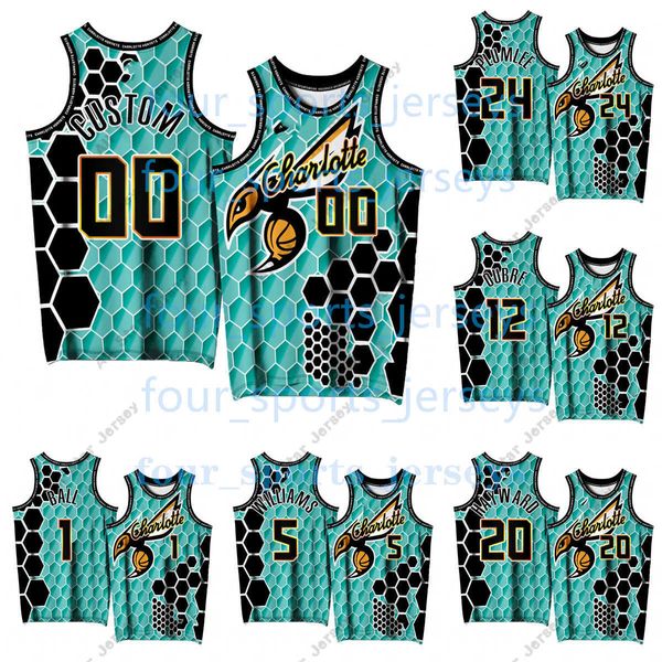 Jerseys de basquete Printina 3D personalizada Jerseys Exclusive Edition 20 Gordon Hayward 12 Kelly Oubre Jr. 24 Mason Plumlee 5 Mark Williams 1 Lamelo