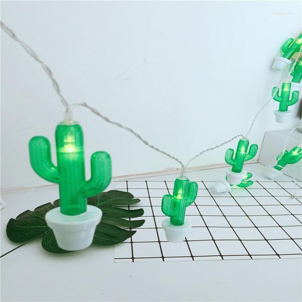 Nachtlichter Mycyk Ins Net Red Girl Heart Raumaufteilung Chic Cactus Schlafzimmer Hanfeng Kleine frische dekorative Lampenkette 10/20/30 Leds