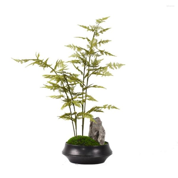Dekoratif Çiçekler 1 PC Yapay Bitkiler Kuşkonmaz Fern Bonsai Küçük Bambu Setoz Sahte