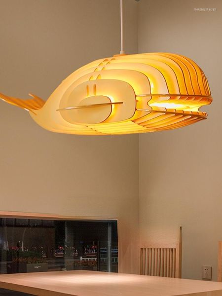Подвесные лампы в форме рыбы люстра японского ресторана китовые лампы спальня балкон детская комната