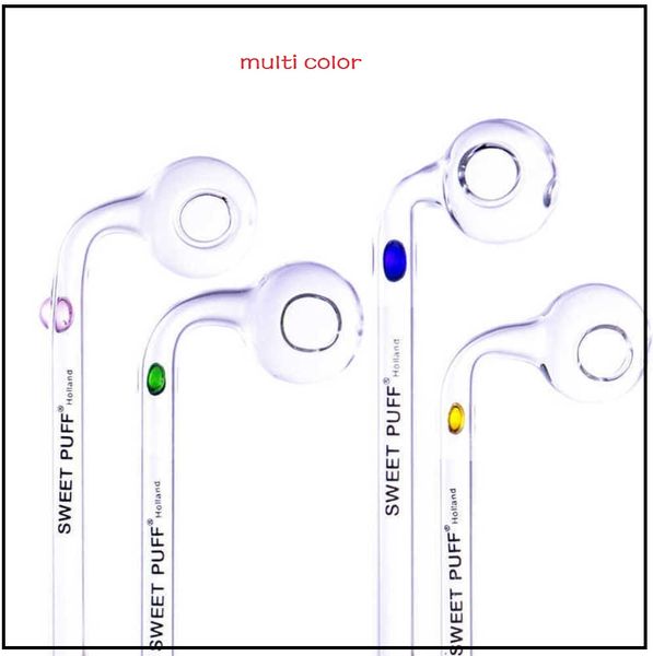 Glaspfeifen Ölbrennerpfeife mit Diamantlänge 14 cm / 16 cm Klare dicke Handpfeife mit Logo Großhandel