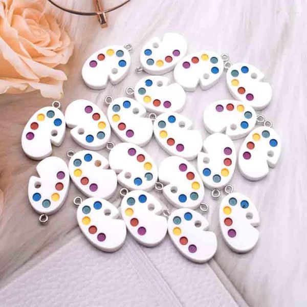 Charms 10 Stück 17 28 mm bunte Simulationsfarbenpalette für Anhänger DIY Ohrringe Halskette Schmuck Zubehör finden