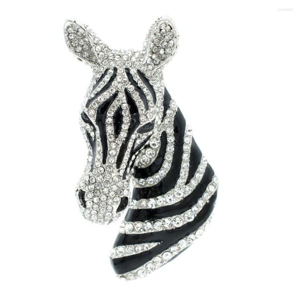 Spille cristalli di rinestone zebra zebra pins per spillo per le donne accessori per gioielli FA5065